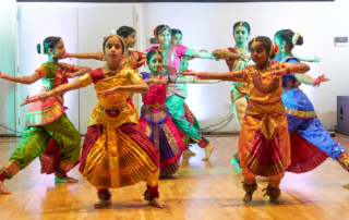 Dancers in colourful costumes